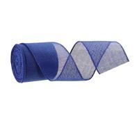 QUARKZMAN Cinta De Tela De Arpillera Con Borde Alambrado Cintas Azul Oscuro 2-1/2 Pulgadas x 10 Yardas Cinta Alambrada Para Envoltorios De Regalos, Lazos, Coronas, Ramo De Flores