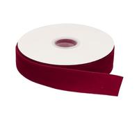 QUARKZMAN Cinta de Terciopelo 2.5cm x 22m, 1" x 25 Yardas en Rollo de Un Solo Lado Suave para Manualidades, Envoltura de Regalos, Decoración de Lazos Color Rojo Vino