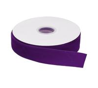 QUARKZMAN Cinta de Terciopelo 2.5cm x 9m, 1" x 10 Yardas en Rollo de Un Solo Lado Suave para Manualidades, Envoltura de Regalos, Decoración de Lazos Color Morado Oscuro