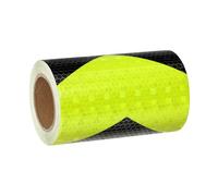 QUARKZMAN Cinta Reflejante, 4 Pulgadas X 16 Pies Cinta Reflectora Para Remolques Impermeable Adhesivo De Seguridad Advertencia Cinta Reflectora En Forma De Flecha Coches, Fluorescente-Negro
