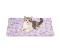 QUARKZMAN Colchoneta para Perros Y Gatos, Suave Almohadilla De Felpa Coral con Huellas De Patas, Cama Lavable Y Cálida 23x18 Pulgadas (Morado), Diseñada para Perros Y Gatos Medianos Y.