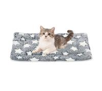 QUARKZMAN Colchoneta para Perros Y Gatos, Suave Colchón De Felpa Coral con Estampado De Estrellas, Cama Lavable Y Cálida 19x13 Pulgadas (Gris Blanco), Ideal para Perros Y Gatos.