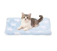 QUARKZMAN Colchoneta para Perros Y Gatos, Suave Colchón De Felpa Coral con Estampado De Estrellas, Cama Lavable Y Cálida 13x10 Pulgadas (Azul), Diseñado para Perros Y Gatos Medianos Y.