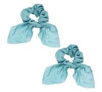 QUARKZMAN Coleteros de Lazo Poliéster Raso Verde Claro 2 Piezas | Gomas elásticas con sujetadores de cola de caballo anudados, accesorios de moño, para mujeres y niñas, uso diario y fiesta
