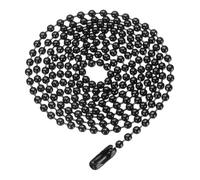 QUARKZMAN Collar De Cuentas Redondas De Cadena De Bolas De Hierro De 2.4 Mm Y 31.5" De Longitud Con Conectores Y Cierres De Joyeros Pulseras Llaveros Negro