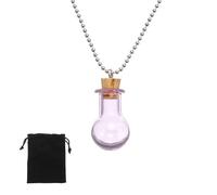 QUARKZMAN Collar De Frasco, Frascos De Vidrio Pequeños De 23 Mm Con Colgantes Y Tapones De Corcho Bolsa De Terciopelo Negro Para Joyería Manualidades DIY Decoración Para Fiestas Y Bodas Rosa