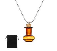 QUARKZMAN Collar Frasco, Frascos Vidrio Pequeños 22 Mm Colgantes Con Tapones Corcho Bolsa De Terciopelo Negro Para Joyería Manualidades DIY Decoración Para Fiestas Bodas.