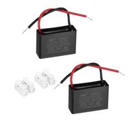 QUARKZMAN Condensador CBB61 Para De Techo 1.2uF 450V AC 2 Cables Reemplazo De Condensador Para De Techo Con Bloques De Terminales Para Motor De Generador 2 Piezas 37x25x14mm