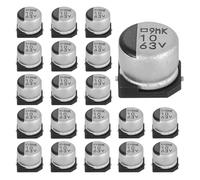 QUARKZMAN Condensadores Electrolíticos De Aluminio 10uF 63V, Condensador Electrolítico De Montaje Superficial De Baja Placa De Circuito De TV Computadora, 6.3x5.4mm, 20 Piezas