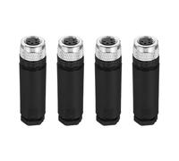 QUARKZMAN Conector Circular M8 Hembra Para Cable Aviación 4 Pines 4 Pcs Conector Circular Impermeable IP67 Para Redes Instrumentos Computadora (Con 4 Llaves)