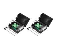 QUARKZMAN Conector DB9 Breakout, Adaptador Serial RS232 Módulo De Placa Sin Soldadura Con Caja Puerto Femenino De 9 Pines 2 Filas Terminal Sin Soldadura Adaptador Paquete De 2