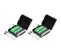 QUARKZMAN Conector DB9 Breakout, Adaptador Serial RS232 Módulo De Placa Sin Soldadura Con Caja Puerto Macho De 25 Pines 2 Filas Bloque Terminal Sin Soldadura Adaptador Paquete De 2