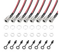 QUARKZMAN Conector de alimentación CC DC-099 (8 Unidades), 30 V, 5 A, 5,5 x 2,1 mm, 2 Pines, para Montaje en Panel, con Tuerca, arandela, Tapa Impermeable, Cables presoldados, 200 mm