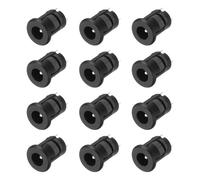 QUARKZMAN Conector de alimentación DC5521 de 12 Piezas, 30 V, 0,5 A, 5,5 x 2,1 mm, 2 Pines, Hembra, para Montaje en Panel, con Tuerca y arandela metálica, Color Negro, 12 x 12 x 18,5 mm