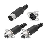 QUARKZMAN Conector DIN Macho De 3 Pines + Adaptador Hembra para Montaje En Panel para Dispositivos De Audio Digital, TVs, Reproductor De DVD, 6 Piezas