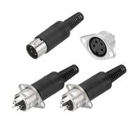 QUARKZMAN Conector Macho DIN De 4 Pines + Adaptador Hembra para Panel De Montaje Rehundido para Dispositivos De Audio Digital, TV, Reproductores De DVD, 6 Piezas