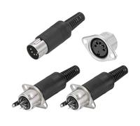 QUARKZMAN Conector Macho DIN De 5 Pines + Adaptador Hembra para Panel Montado En Receso para Dispositivos De Audio Digital TV Reproductor De DVD 6 Piezas