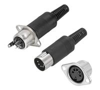 QUARKZMAN Conector Macho DIN De 5 Pines + Adaptador Hembra para Panel Montado En Receso para Dispositivos De Audio Digital TV Reproductor De DVD 4 Pcs