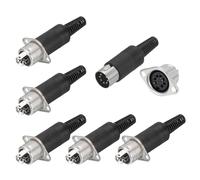 QUARKZMAN Conector Macho DIN De 7 Pines + Adaptador Hembra para Panel Empotrado para Dispositivos De Audio Digital, TV, Reproductor De DVD, 12 Piezas