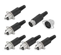 QUARKZMAN Conector Macho DIN De 8 Pines + Adaptador Hembra para Panel De Montaje En Receso para Dispositivos De Audio Digital, TV, Reproductor De DVD, 12 Pcs