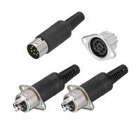 QUARKZMAN Conector Macho DIN De 8 Pines + Adaptador Hembra para Panel Montado En Receso para Dispositivos De Audio Digital TV Reproductor De DVD 6 Piezas