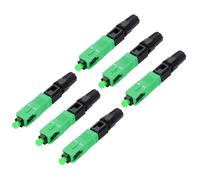 QUARKZMAN Conector Rápido de Fibra Óptica SC/APC, Adaptador Rápido de Fibra Óptica Monomodo SC Empotrado para Red CATV, Paquete de 6