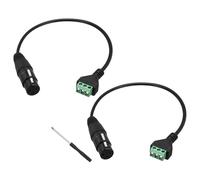 QUARKZMAN Conector XLR Hembra A Terminal De Tornillo De 3 Pines Cable De Extensión XLR De 3 Pines Con Destornillador Para Equipos De Iluminación Escénica Micrófonos Altavoces Paquete De 2