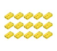 QUARKZMAN Conectores de Cable de Termopar Tipo K Adaptador de Enchufe Hembra de Alta Temperatura 200°C(392°F) para Sonda de Sensor de Termopar Amarillo 15 Piezas