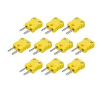 QUARKZMAN Conectores de Cable de Termopar Tipo K Adaptador de Enchufe Macho Alta Temperatura 200°C(392°F) para Sonda de Sensor de Termopar Amarillo 10 Unidades