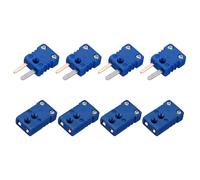 QUARKZMAN Conectores de Cable de Termopar Tipo T Mini Macho Hembra Adaptador de Enchufe Alta Temperatura 200°C(392°F) para Sonda de Sensor de Termopar Azul 4 Set