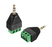 QUARKZMAN Conectores Macho Mono TS de 3,5 mm a Bloque de terminales de Tornillo de 3 Pines, Adaptador conversor Balun para Auriculares auxiliares sin Soldadura Chapado en Oro