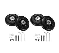 QUARKZMAN Conjunto de 2 Ruedas de Repuesto para Equipaje 72 x 24 mm / 2.8" x 0.9" Ruedas de Rodamiento de Giro de Caucho Kits de Reparación para Maleta Patinaje en Línea al Aire Libre, Negro