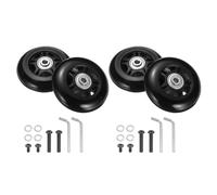 QUARKZMAN Conjunto de 2 Ruedas de Repuesto para Equipaje 78 x 24 mm / 3.1" x 0.9" Ruedas de Rodamiento de Giro de Caucho Kits de Reparación para Maleta Patinaje en Línea al Aire Libre, Negro