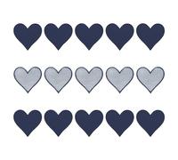 QUARKZMAN Corazón Forma Termoadhesivos Parches Marino Azul Bordado Apliques Parches Cosido Parche para Ropa Chaquetas Mochilas Reparación Adornos Paquete de 15,2.8"x2.7"