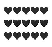 QUARKZMAN Corazón Forma Termoadhesivos Parches Negro Bordado Apliques Parches Cosido Parche para Ropa Chaquetas Mochilas Reparación Adornos Paquete de 15,2.8"x2.7"