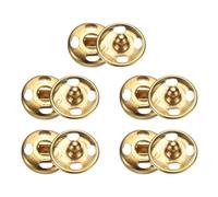QUARKZMAN Corchetes de Presión Metálico, 5 Juego de Botones a Presión para Coser, 10mm Bontones de Metal Redondocierres de Costura para Ropa, Bolsos, Vaquero, Maualidades, Dorado