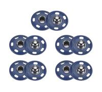 QUARKZMAN Corchetes de Presión Metálico, 5 Juego de Botones a Presión para Coser, 19mm Bontones de Metal Redondocierres de Costura para Ropa, Bolsos, Vaquero, Maualidades, Azul Marino