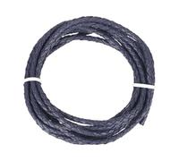 QUARKZMAN Cordón de Cuero Trenzado, Cuerda Sintética Trenzada Redonda de 2m de 3mm, para Collares, Hacer Joyas, Manualidades de Pulsera, Azul Oscuro