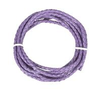 QUARKZMAN Cordón de Cuero Trenzado, Cuerda Sintética Trenzada Redonda de 2m de 3mm, para Collares, Hacer Joyas, Manualidades de Pulsera, Color Lila Claro