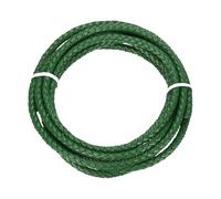 QUARKZMAN Cordón de Cuero Trenzado, Cuerda Sintética Trenzada Redonda de 2m de 5mm, para Collar, Hacer Joyas, Collares, Trenzado, Verde Oscuro