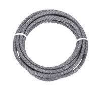 QUARKZMAN Cordón de Cuero Trenzado, Cuerda Sintética Trenzada Redonda de 2m de 5mm, para Collares, Hacer Joyas, Collares, Trenzado, Gris Claro