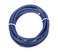 QUARKZMAN Cordón de Cuero Trenzado, Cuerda Sintética Trenzada Redonda de 2m de 6mm, para Collar, Hacer Joyas, Manualidades de Collares, Trenzado, Azul Oscuro