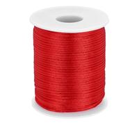 QUARKZMAN Cordón de Nylon de 1,3 mm x 102 Yardas Cuerda de Macramé Trenzada Hilo Cordón Suave para Hacer Joyas, Manualidades DIY, Rojo