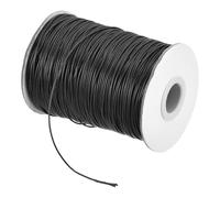 QUARKZMAN Cordón Encerado 0.8mm Cordón de Poliéster Encerado 175 Yardas Hilo Encerado para Hacer Pulseras, Collares, Bisutería y Manualidades (Negro)