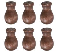 QUARKZMAN Cordón Perillas, Marrón Madera Cable Borla Gotas Tirador Extremo Colgante para Ventana Persianas Sombra Cortina Artesanía, 1.3x0.7" 6uds