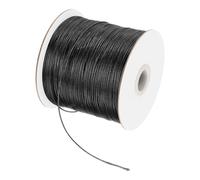 QUARKZMAN Cordón Trenzado de Poliéster, 0.5mm Cuerda Trenzada Hilo de Cera Cordón Encerado Hilo Encerado para Hacer Pulseras, Collares, Bisutería y Manualidades, Negro, 160m Largo