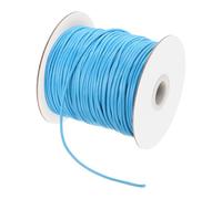 QUARKZMAN Cordón Trenzado de Poliéster, 2mm Cuerda Trenzada Hilo de Cera Cordón Encerado Hilo Encerado para Hacer Pulseras, Collares, Bisutería y Manualidades, Azul Cielo, 90m Largo
