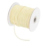 QUARKZMAN Cordón Trenzado de Poliéster, 2mm Cuerda Trenzada Hilo de Cera Cordón Encerado Hilo Encerado para Hacer Pulseras, Collares, Bisutería y Manualidades, Beige, 90m Largo
