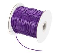 QUARKZMAN Cordón Trenzado de Poliéster, 2mm Cuerda Trenzada Hilo de Cera Cordón Encerado Hilo Encerado para Hacer Pulseras, Collares, Bisutería y Manualidades, Morado Oscuro, 90m Largo