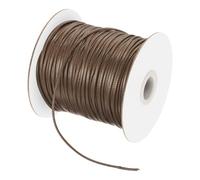 QUARKZMAN Cordón Trenzado de Poliéster, 2mm Cuerda Trenzada Hilo de Cera Cordón Encerado Hilo Encerado para Hacer Pulseras, Collares, Bisutería y Manualidades, Marrón, 90m Largo